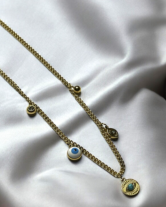 SS Evil Eye Charm Necklace
