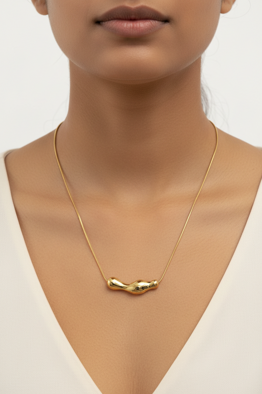 SS Melted Log Necklace