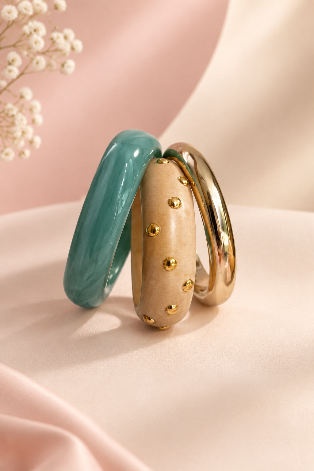 Aqua Riviera Statement Bangle Stack