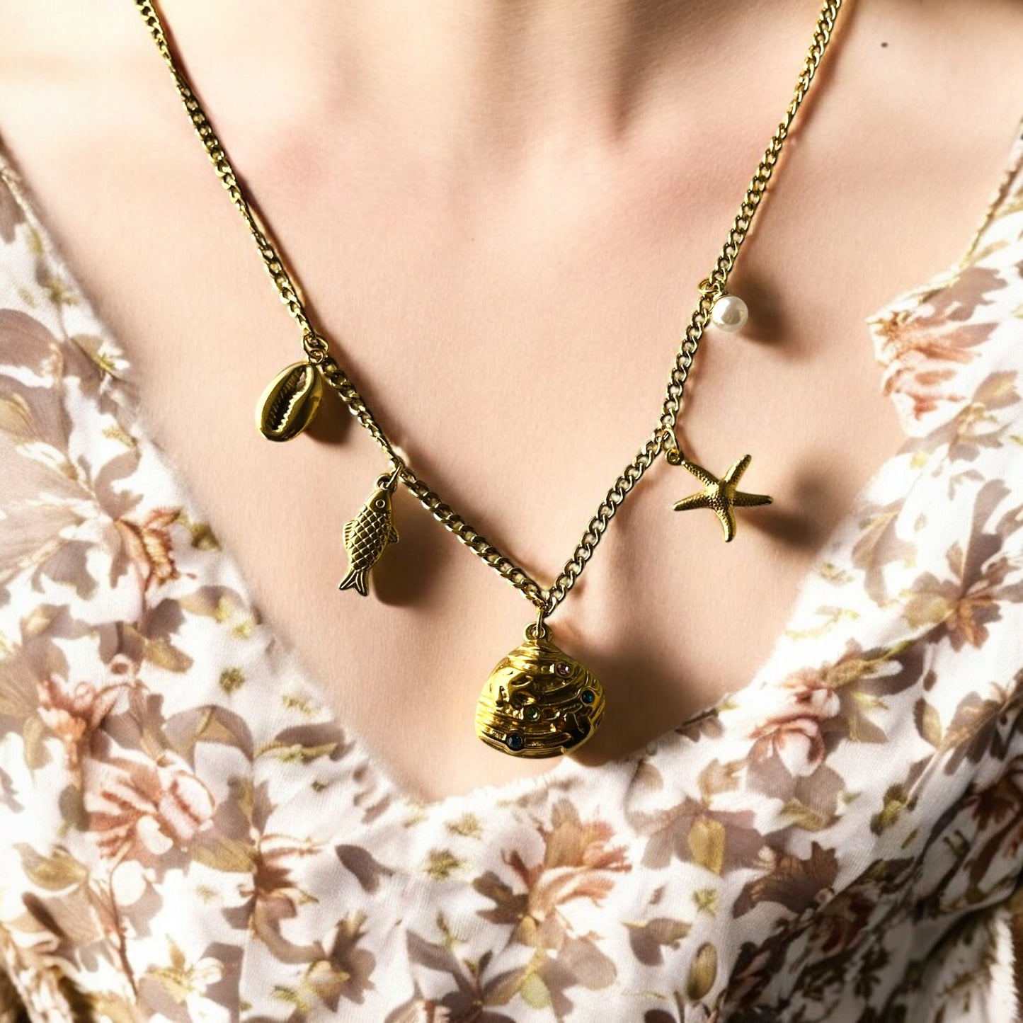 18K Gold Plated Ocean Belle Necklace