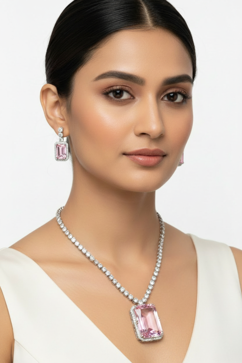Classy Princess Pink Radiance Necklace Set