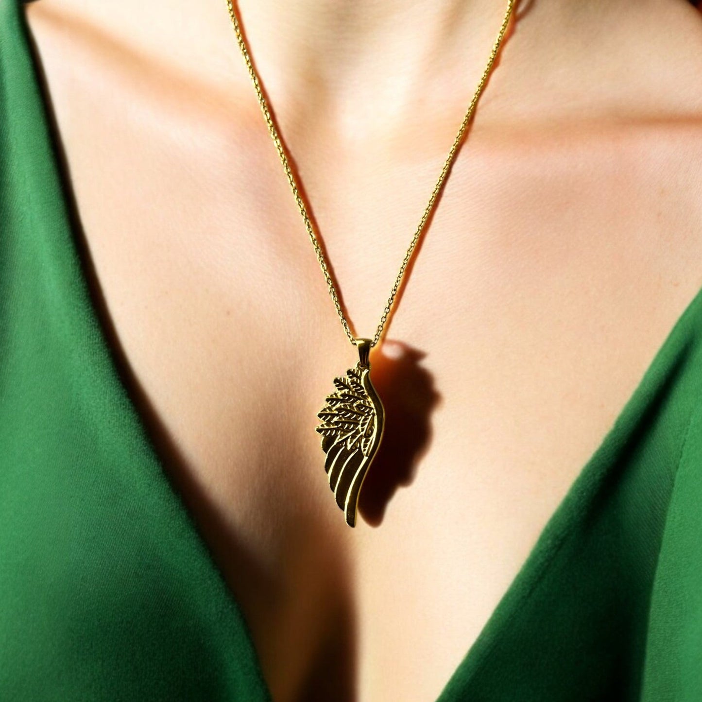 18K Divine Feather Necklace