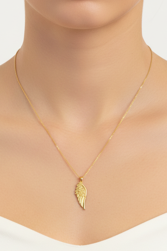 18K Divine Feather Necklace