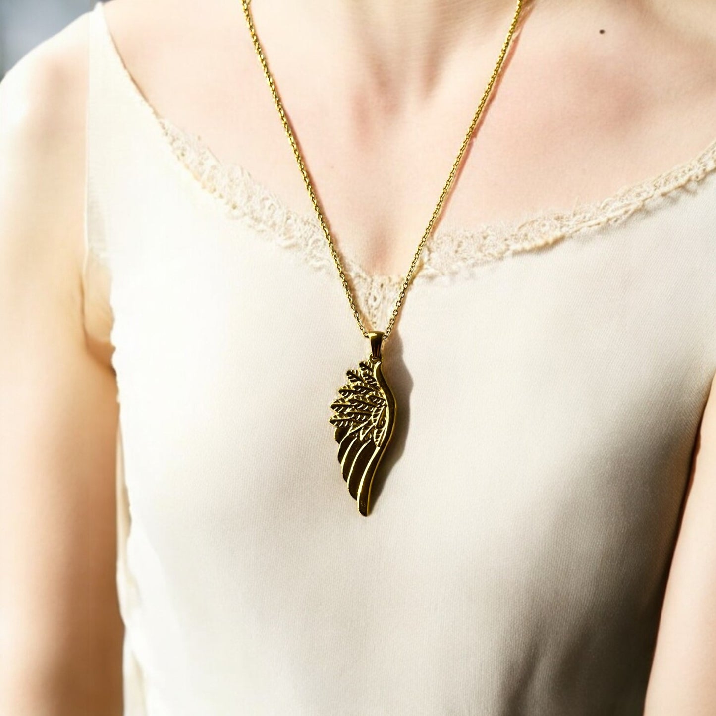 18K Divine Feather Necklace