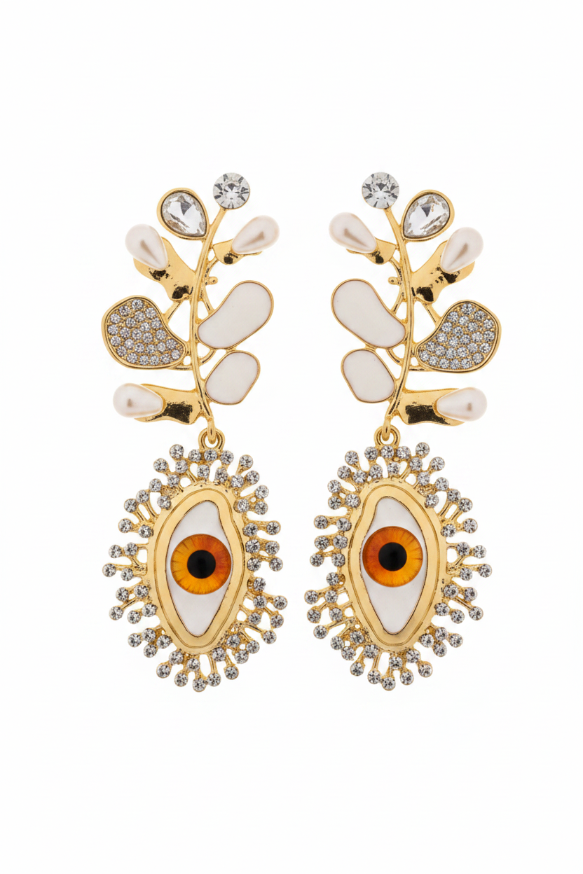 Golden Aura Evil Eye Earrings