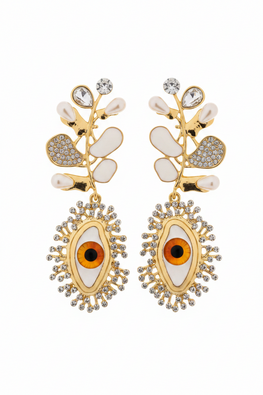 Golden Aura Evil Eye Earrings