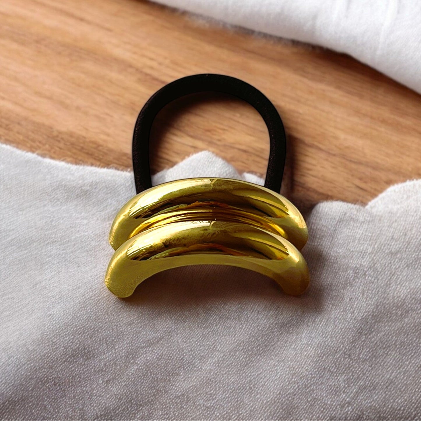 18K Golden Duo Curve Stainless Steel Hair Tie