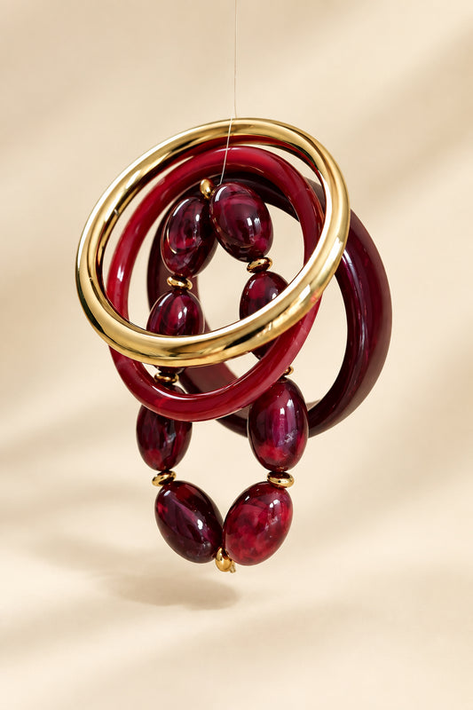 The Cherry Kiss Four Bangles Stack