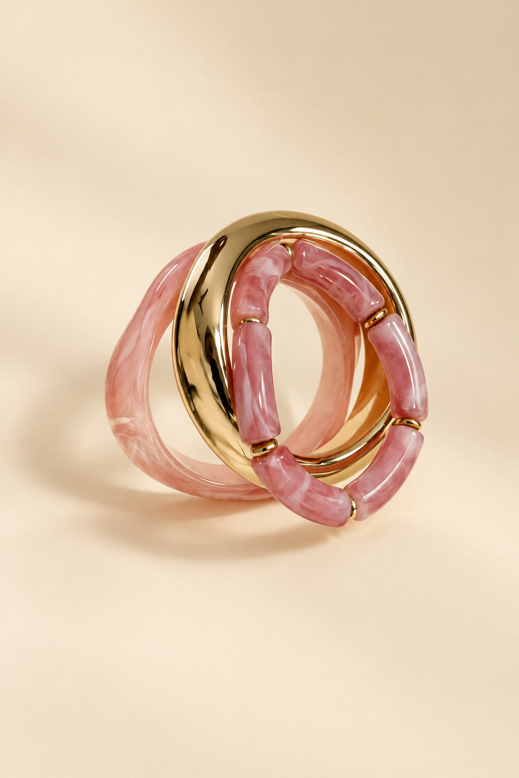 Pink Pop Three Bangles Stack