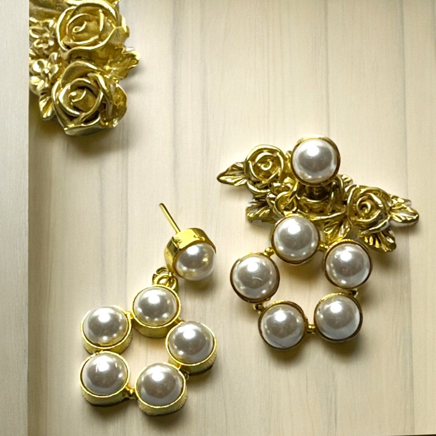 Real Fresh Water Pearl Blossom Earrings.