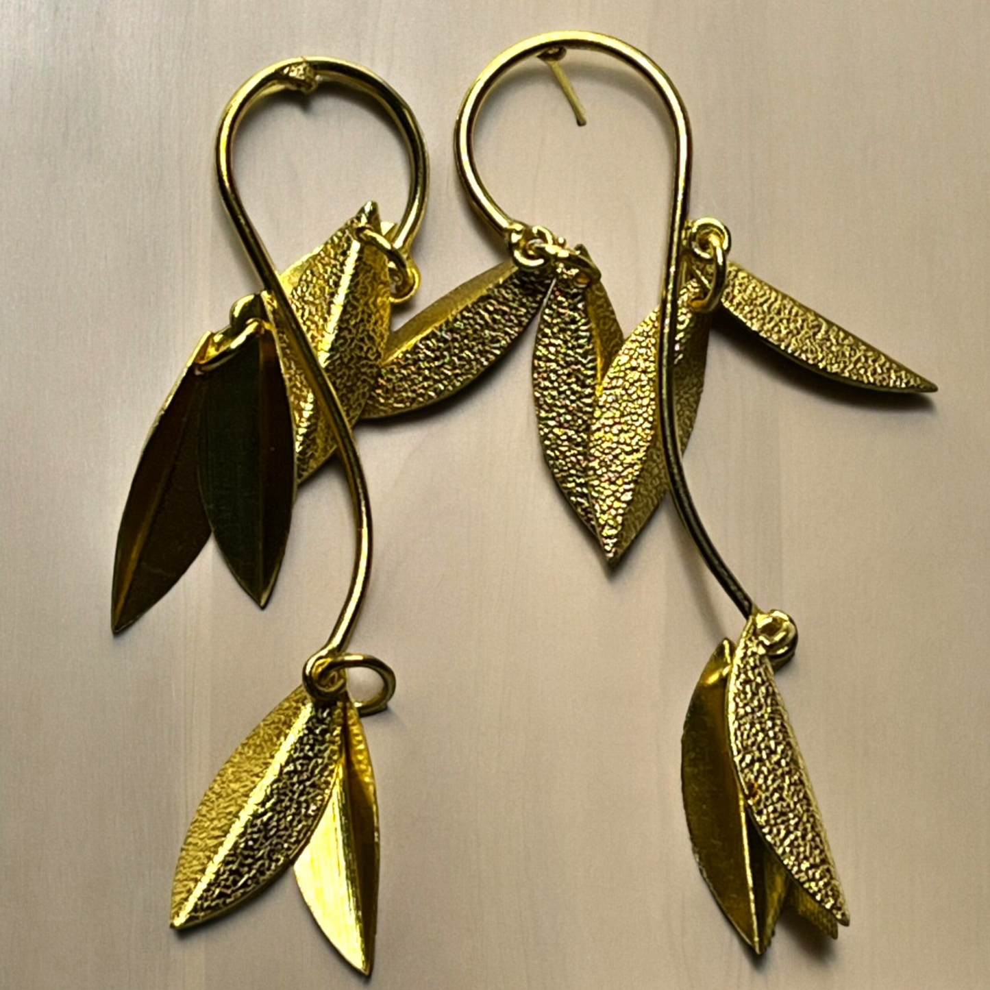 Gilded Leaf Trio Earrings