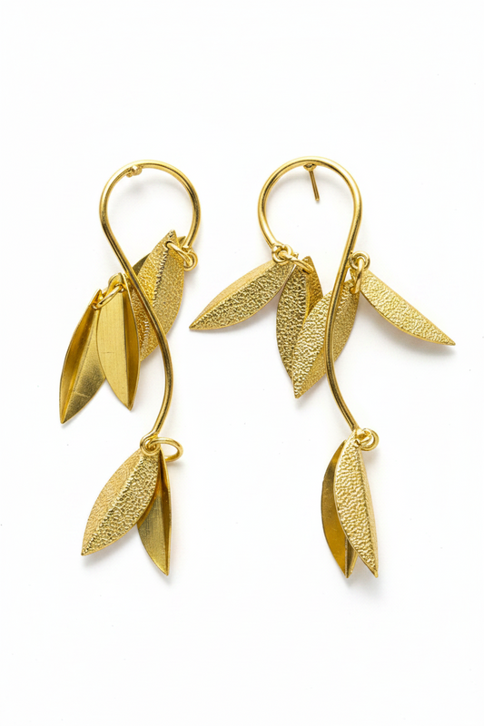 Gilded Leaf Trio Earrings