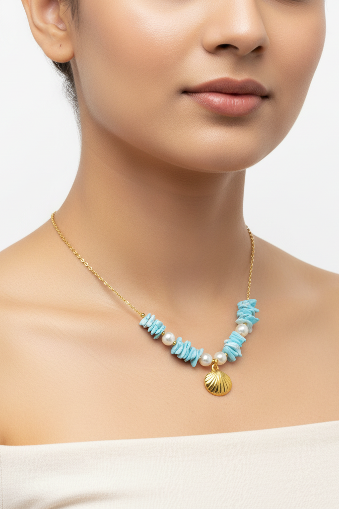 Aurelia Seashell 18K Gold Plated Necklace
