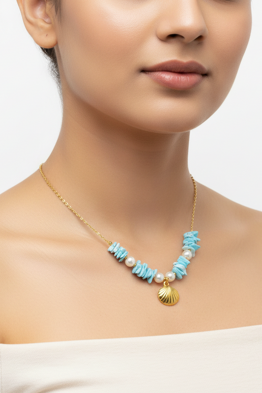 Aurelia Seashell 18K Gold Plated Necklace