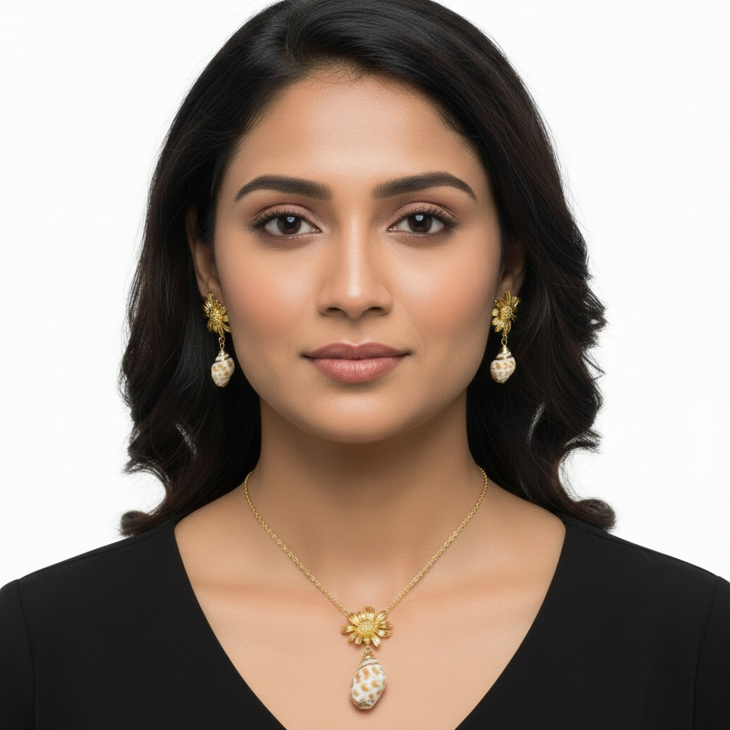 Sunflower Beach 18K Gold Plated Necklace Set