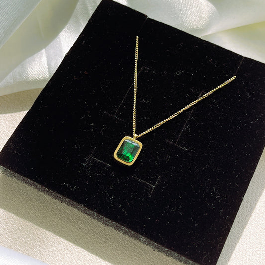Dainty Emerald Charm Anklet