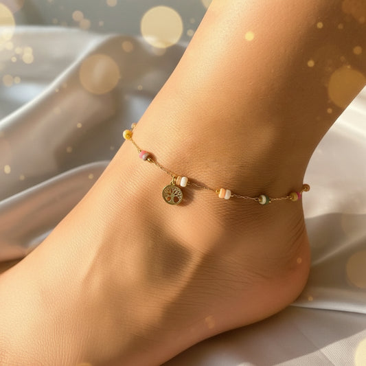 Multi-color Beads Bodhi Bliss Anklet