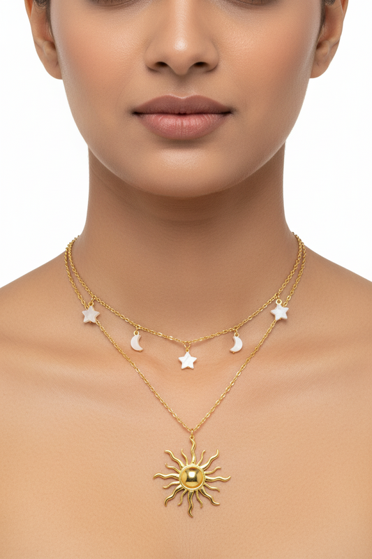 Double Layer Sun Glow Beach Necklace
