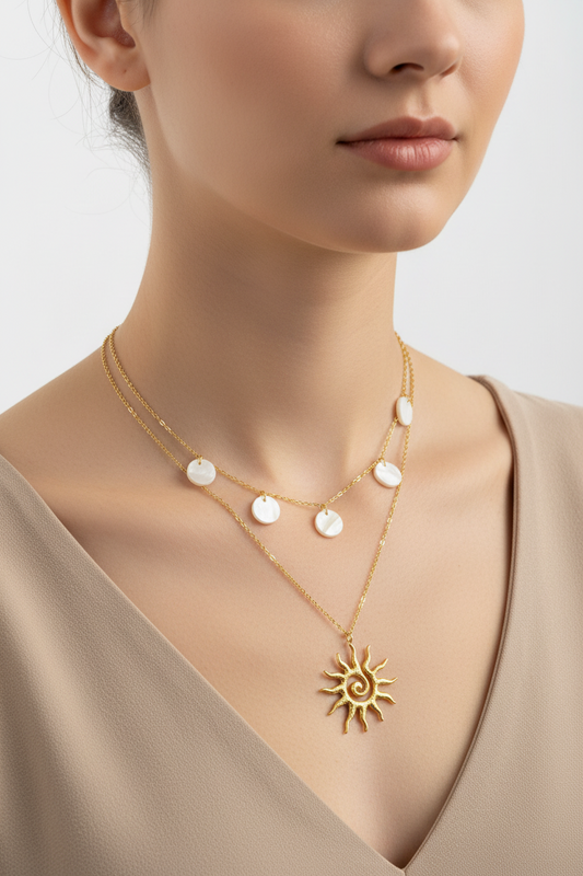 Double Layer Sunrise Beach Necklace