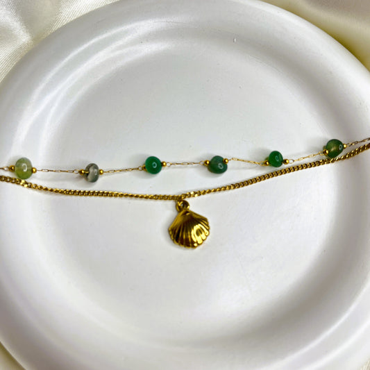 18K Natural stone Seashell Loose Bracelet
