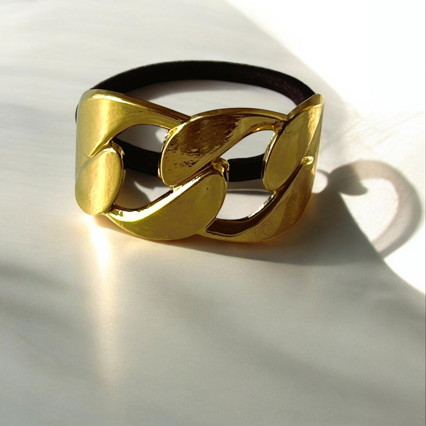 18K Gold Link Stainless Steel Hair Tie