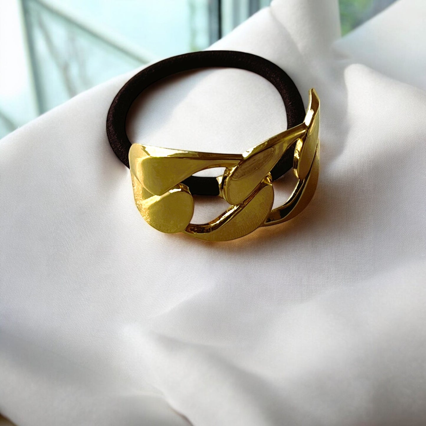 18K Gold Link Stainless Steel Hair Tie