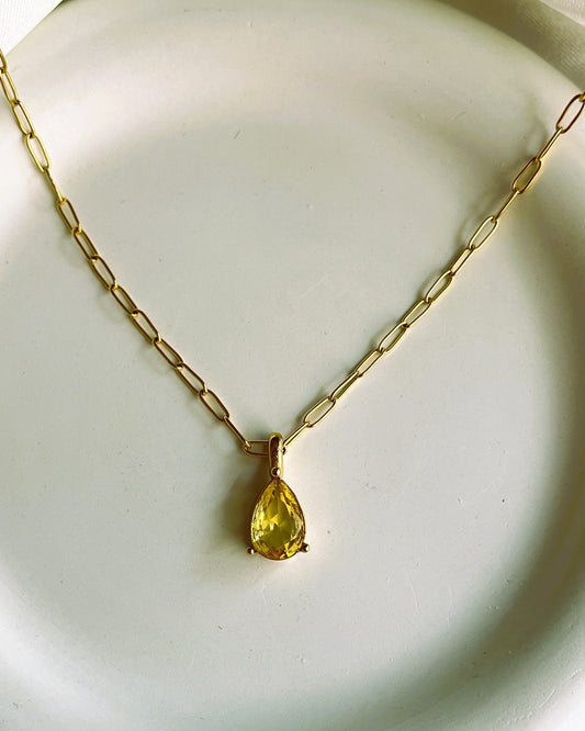 Golden Yellow Pendant Necklace