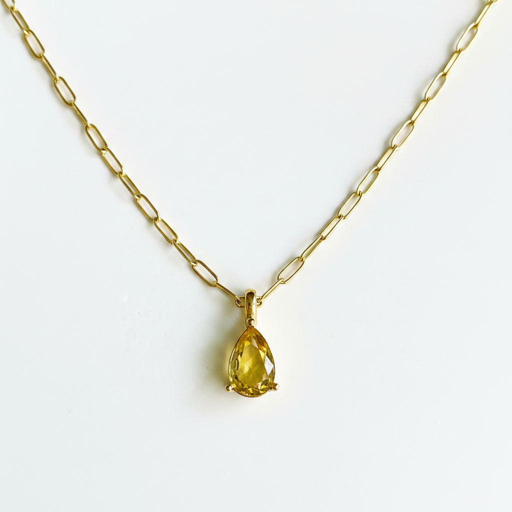 Golden Yellow Pendant Necklace