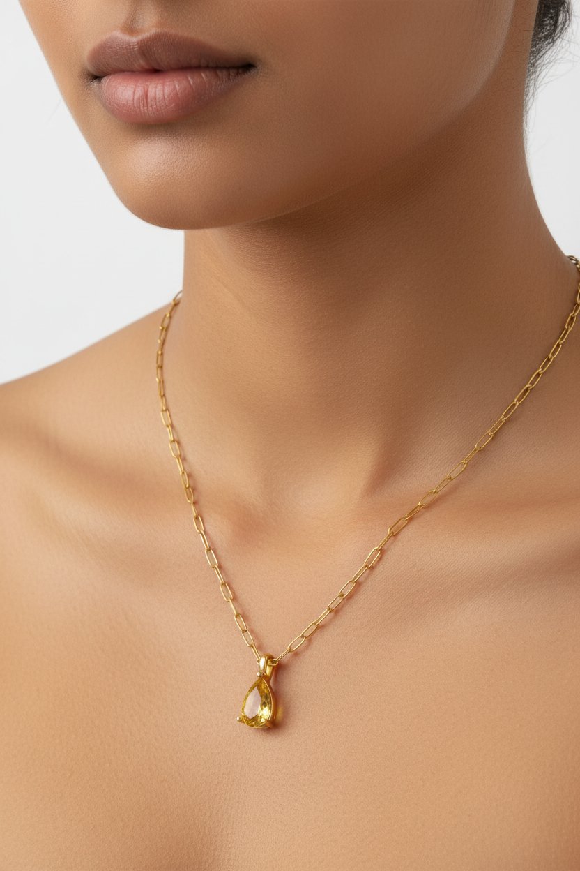 Golden Yellow Pendant Necklace