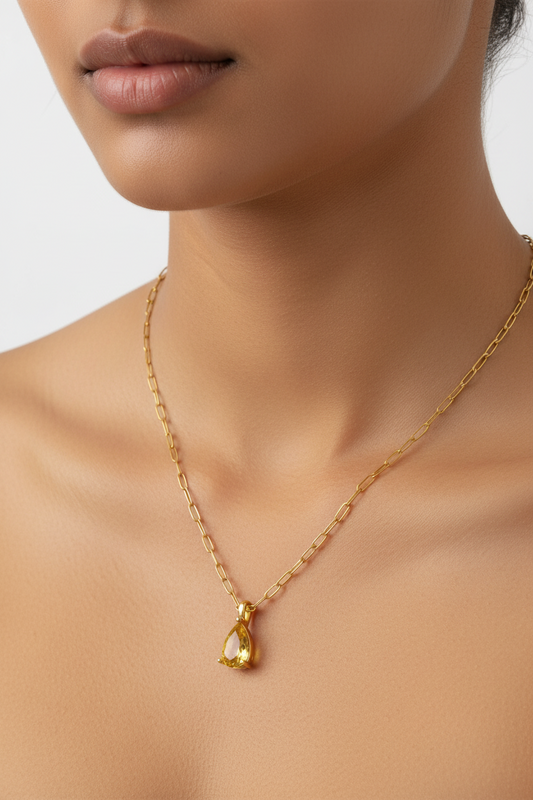 Golden Yellow Pendant Necklace