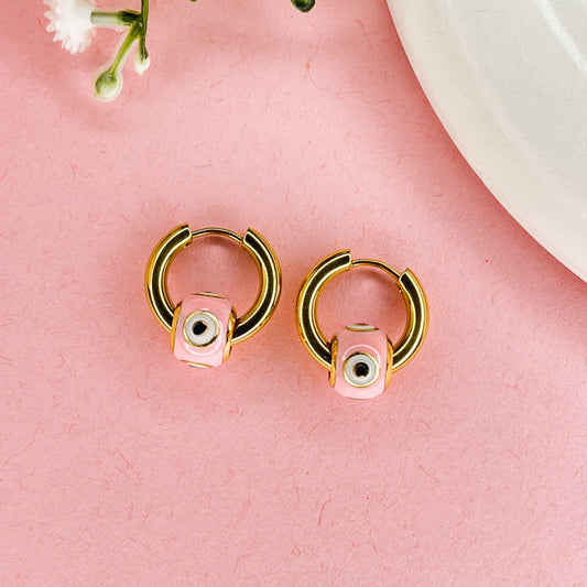 Evil Eye Princy Pink Hoops