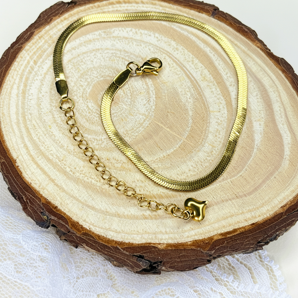 Single Layer Snake Chain Anklet