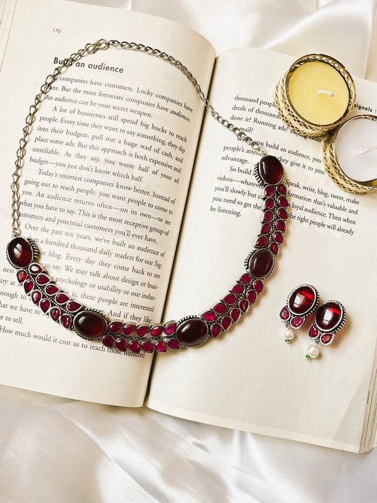Gulabi Oxidised Necklace Set