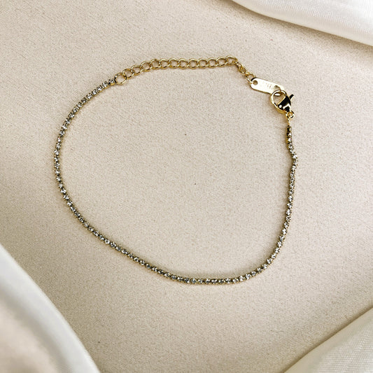 Minimalist Tennis 18K Gold Plated Chain Bracelet-0.0