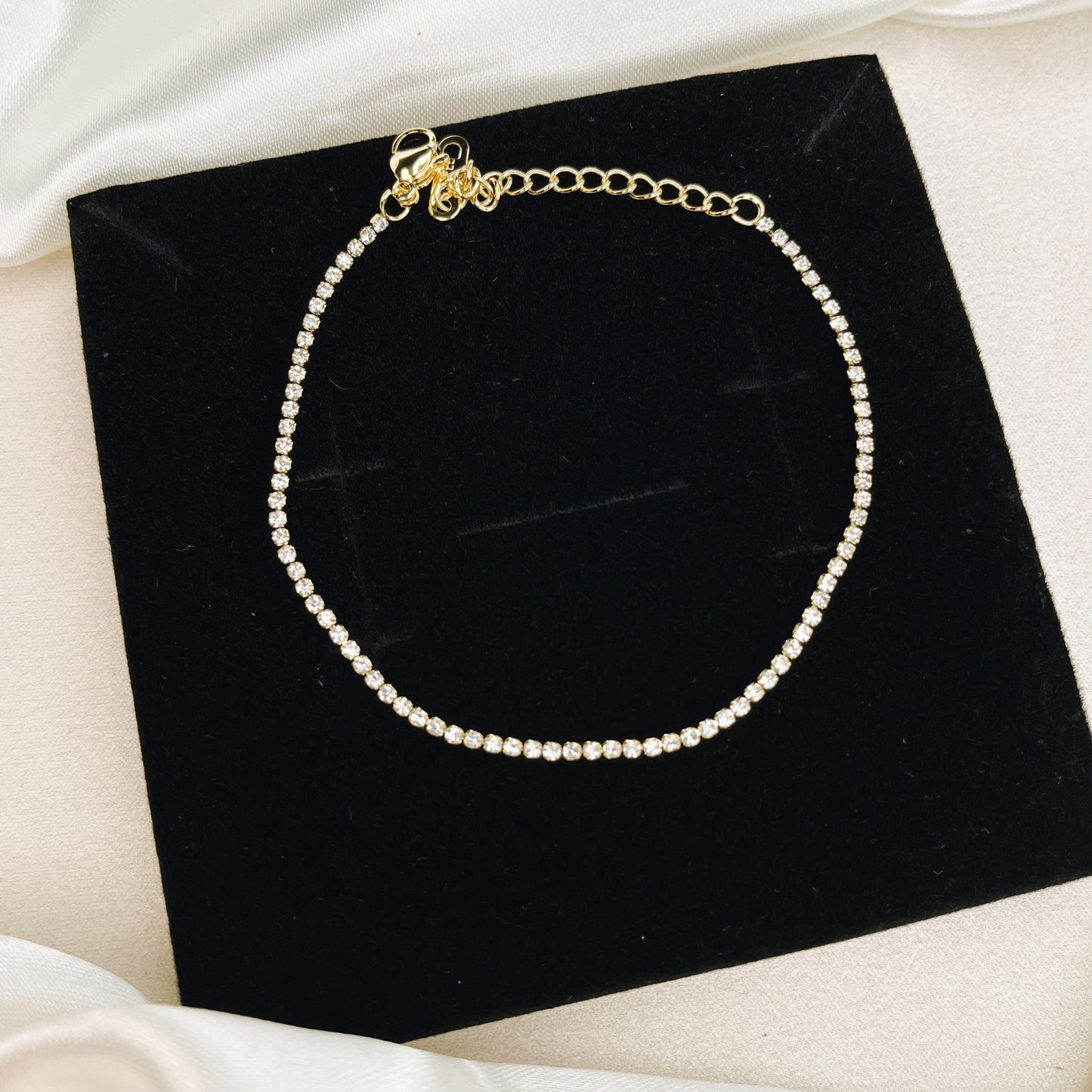 Minimalist Tennis 18K Gold Plated Chain Bracelet-0.0