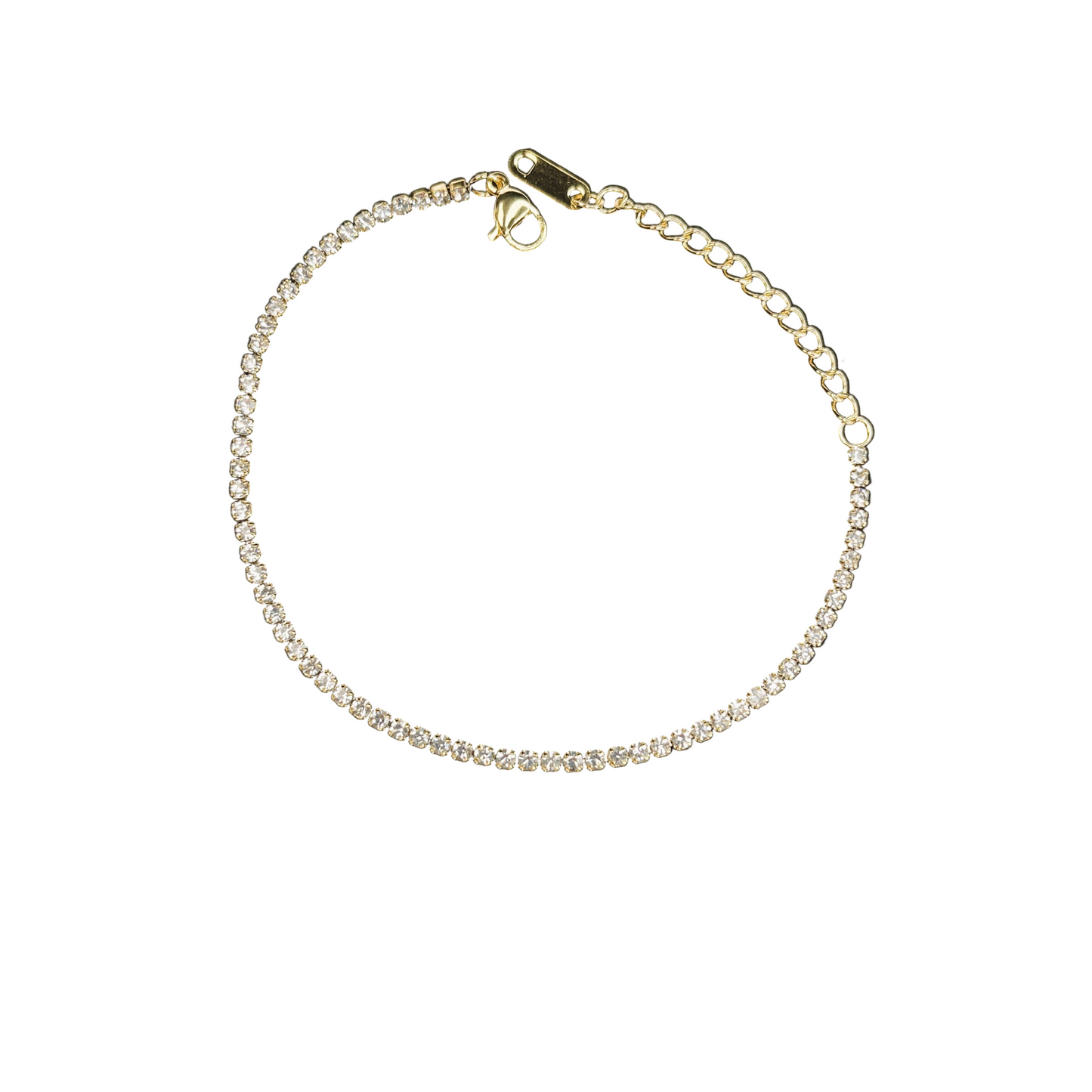 Dainty Tennis 18K Gold Plated Chain Bracelet-0.1