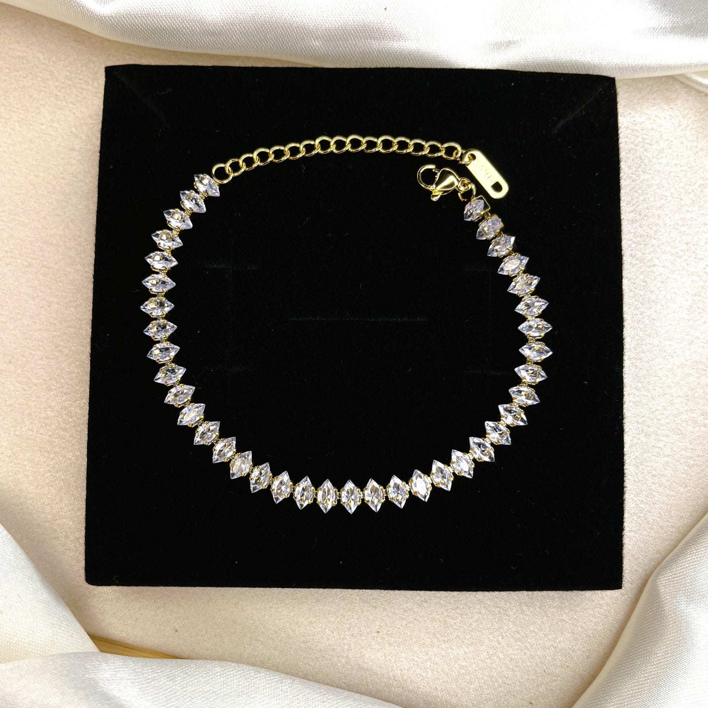 Hexa Tennis 18K Gold Plated Chain Bracelet