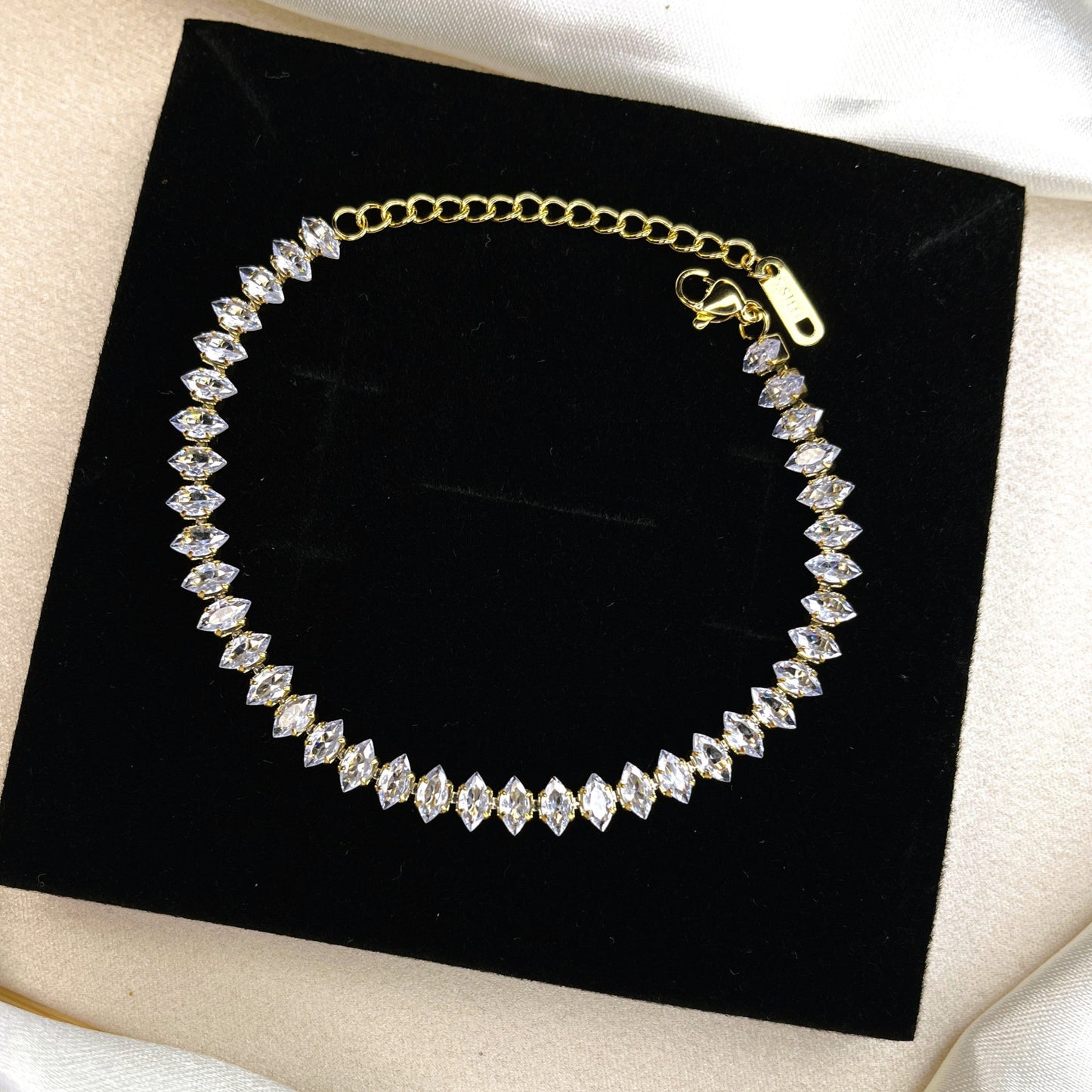 Hexa Tennis 18K Gold Plated Chain Bracelet