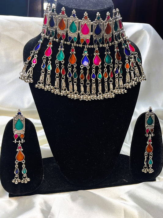 Rajlaxmi Oxidised Necklace Set