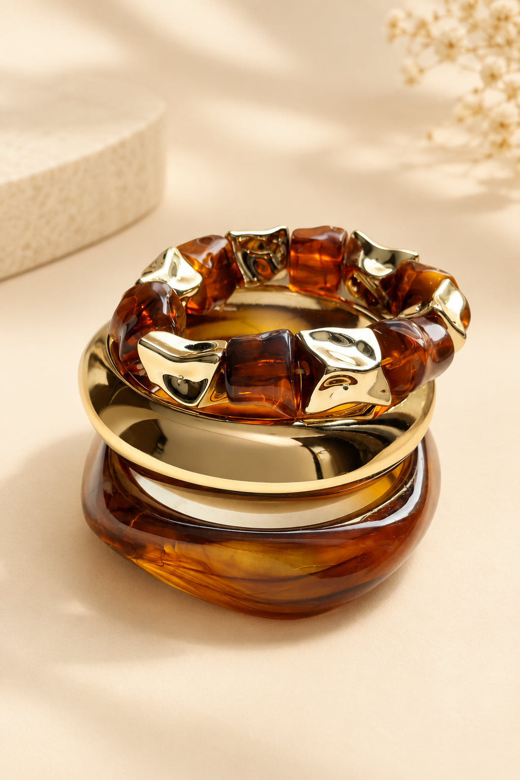 The Bronze Three Bangles Stack