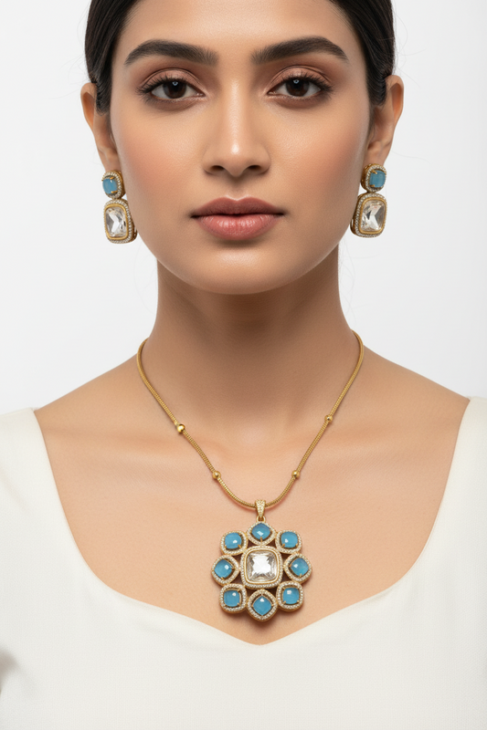 Neelam Necklace Set - Blue