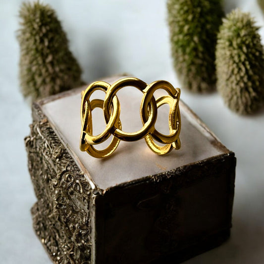 18K Gold Plated Orbit Band Ring