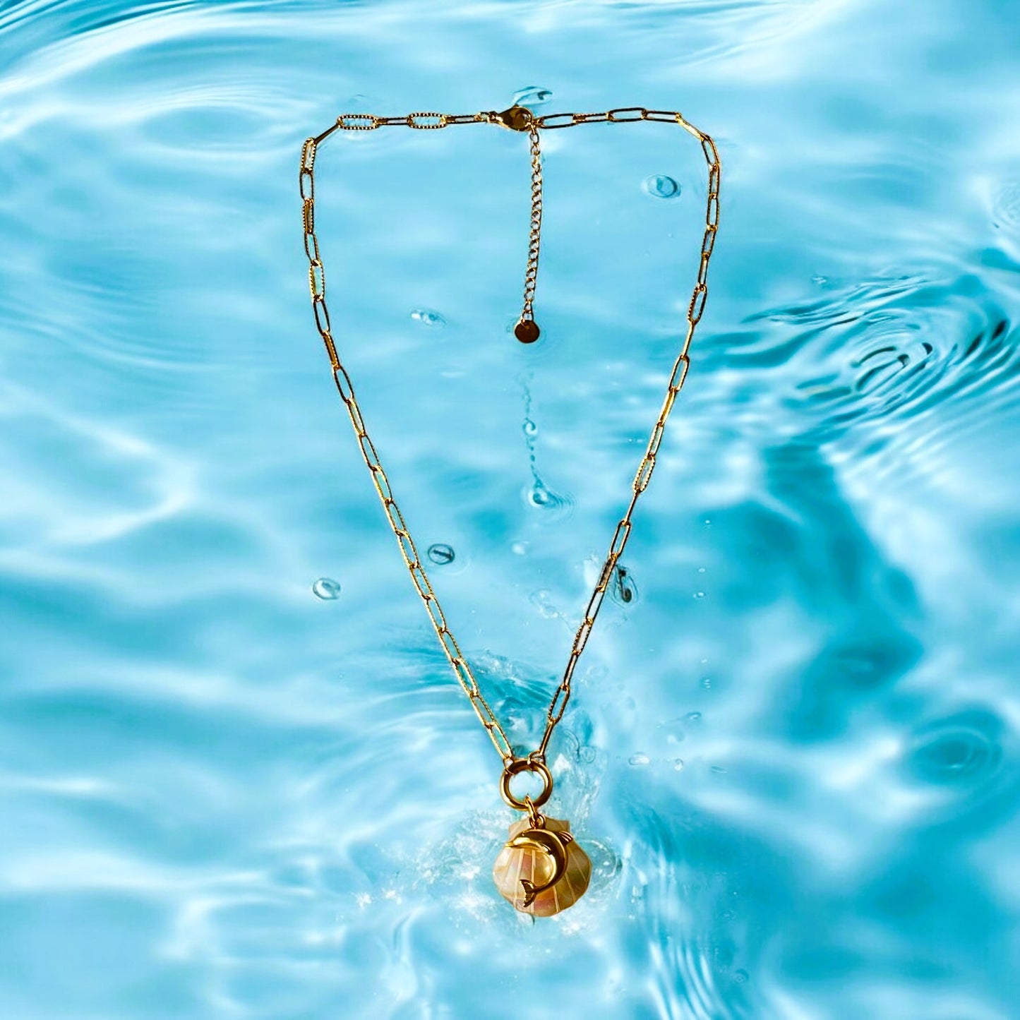 Shell & Dolphin Pendant Necklace