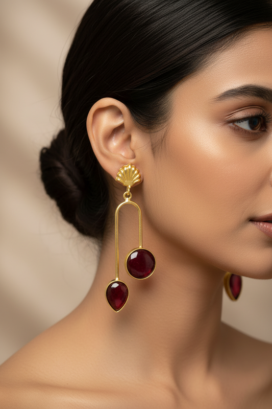 SS Parallel Petal Gold Tone Drops