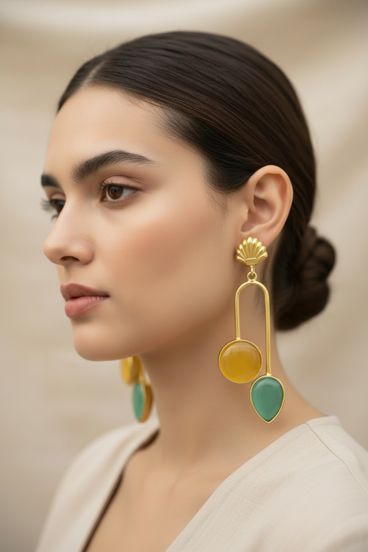 SS Parallel Petal Gold Tone Drops