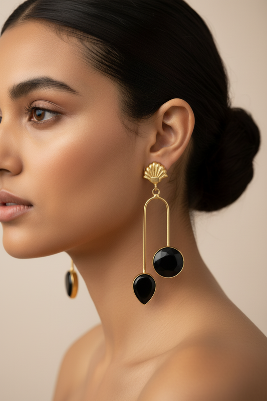 SS Parallel Petal Gold Tone Drops
