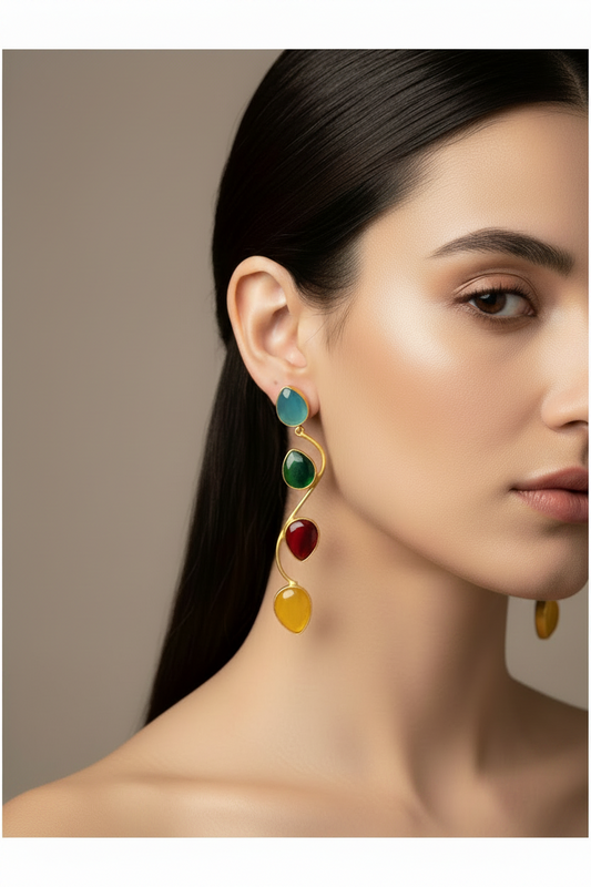 SS Wave Whispers Dangle Earrings