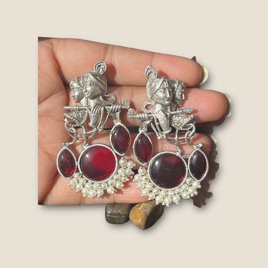 Sundar Sakhi Radha-Krishna love inspired earrings.