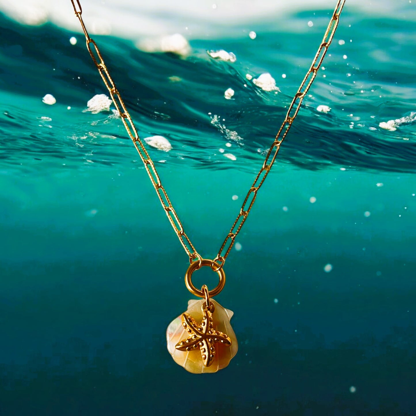 Shell & Starfish Pendant Necklace