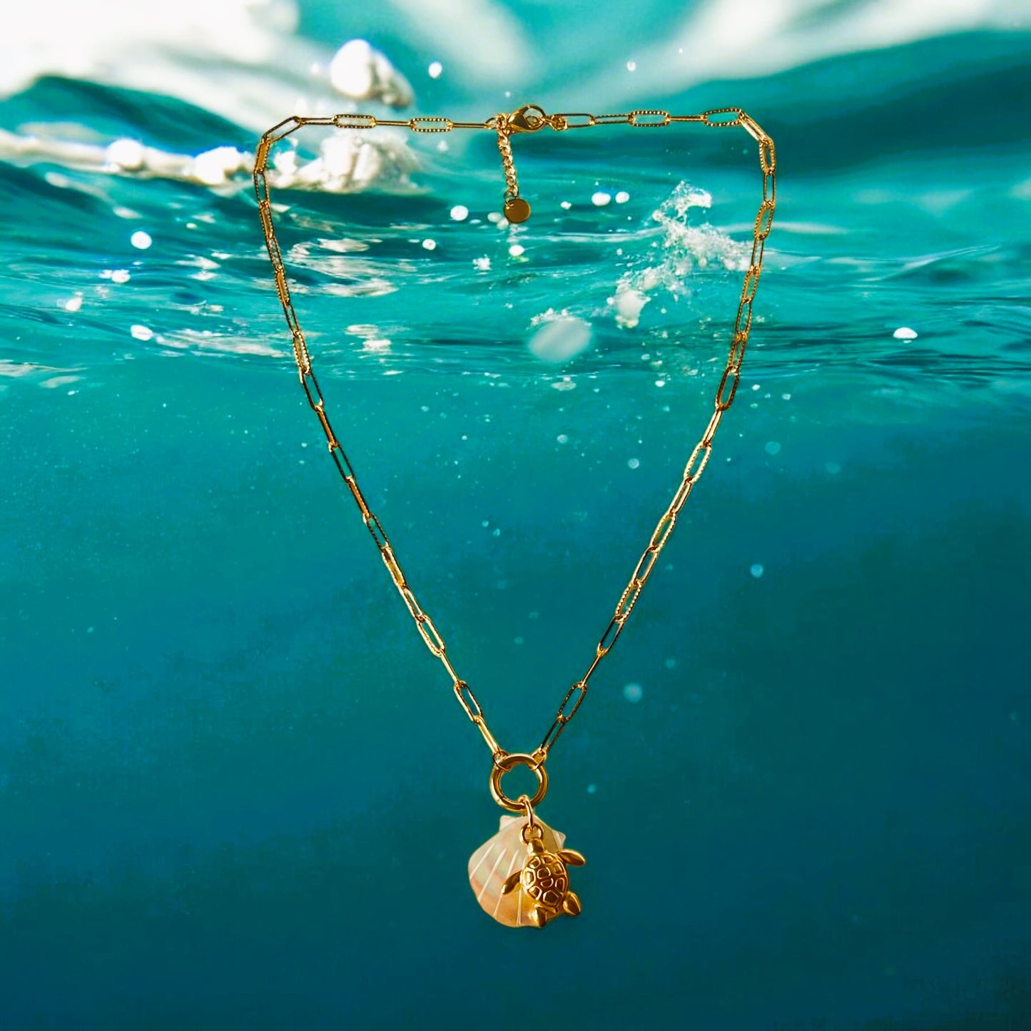 Shell & Tortoise Pendant Necklace